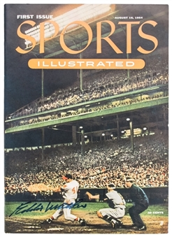 1954 Eddie Mathews & Mickey Mantle Signed Sports Illustrated First Issue Dated 8/16/54 in Commemorative Leather Presentation Binder (Beckett)